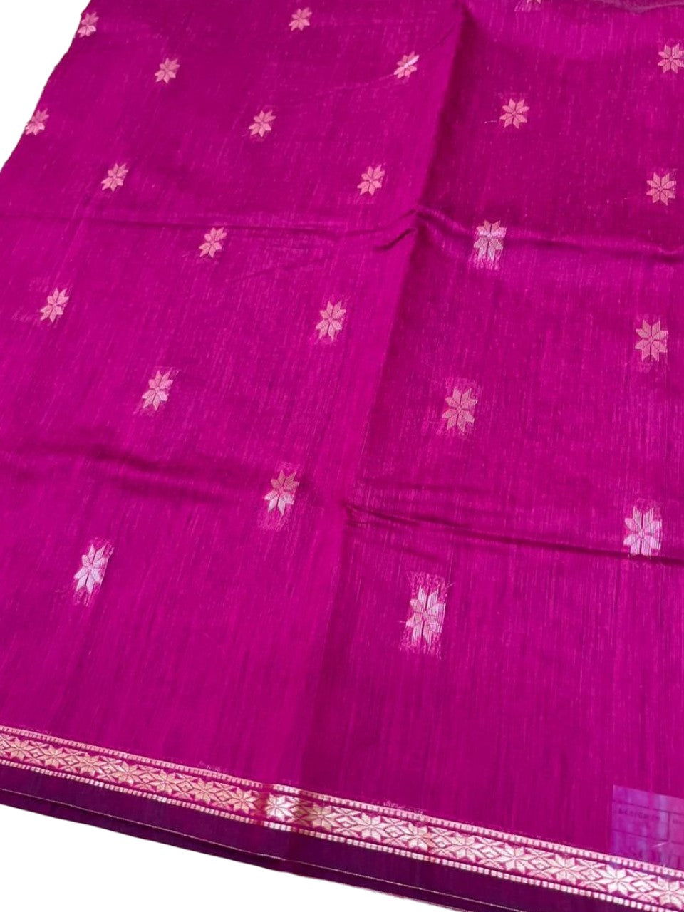 Southloom Maheshwari Cotton Saree With Woven Works on Body in Magenta and Green SL471