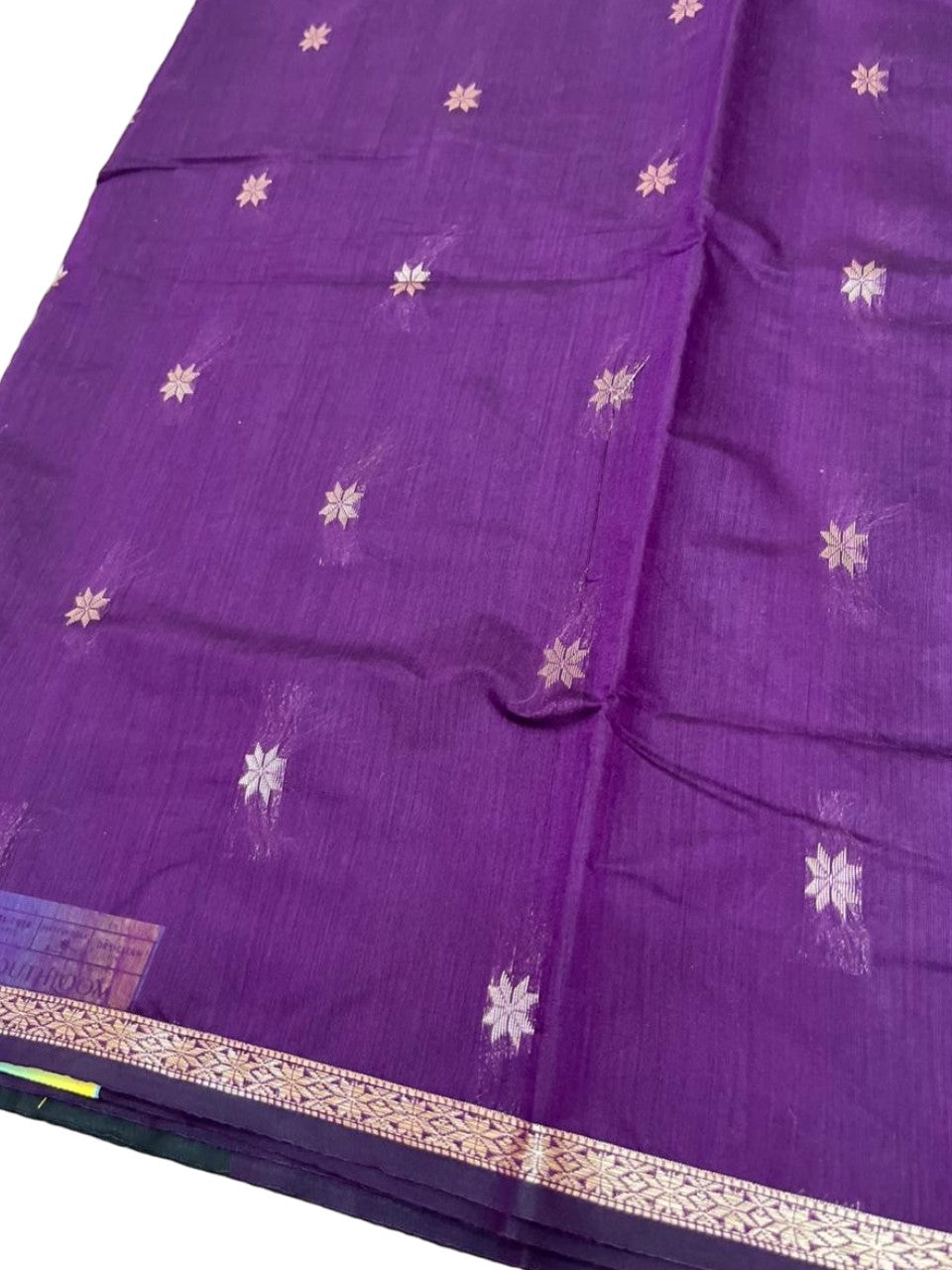 Southloom Maheshwari Cotton Saree With Woven Works on Body in Purple and Black SL471