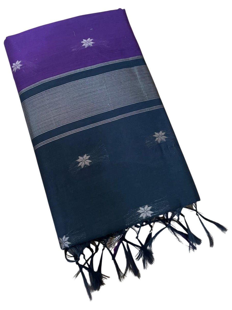 Southloom Maheshwari Cotton Saree With Woven Works on Body in Purple and Black SL471