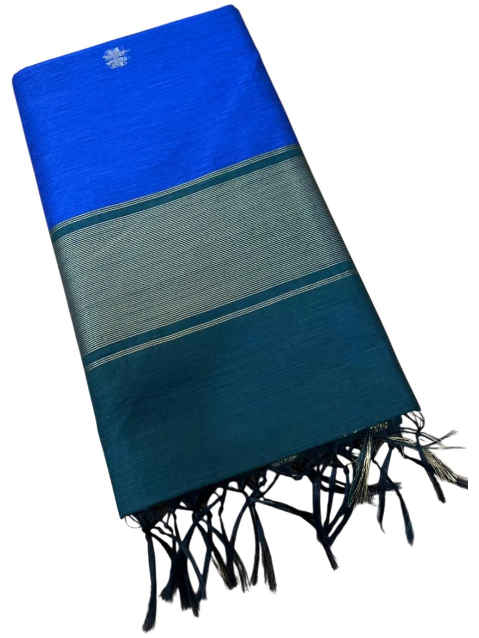 Southloom Maheshwari Cotton Saree With Woven Works on Body in Blue and Green SL471