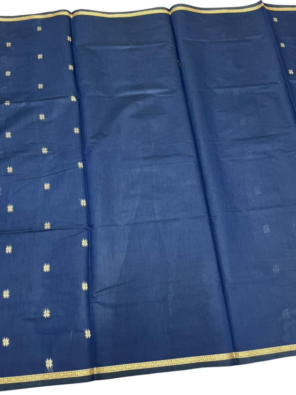 Southloom Maheshwari Cotton Saree With Woven Works on Body in Blue SL471