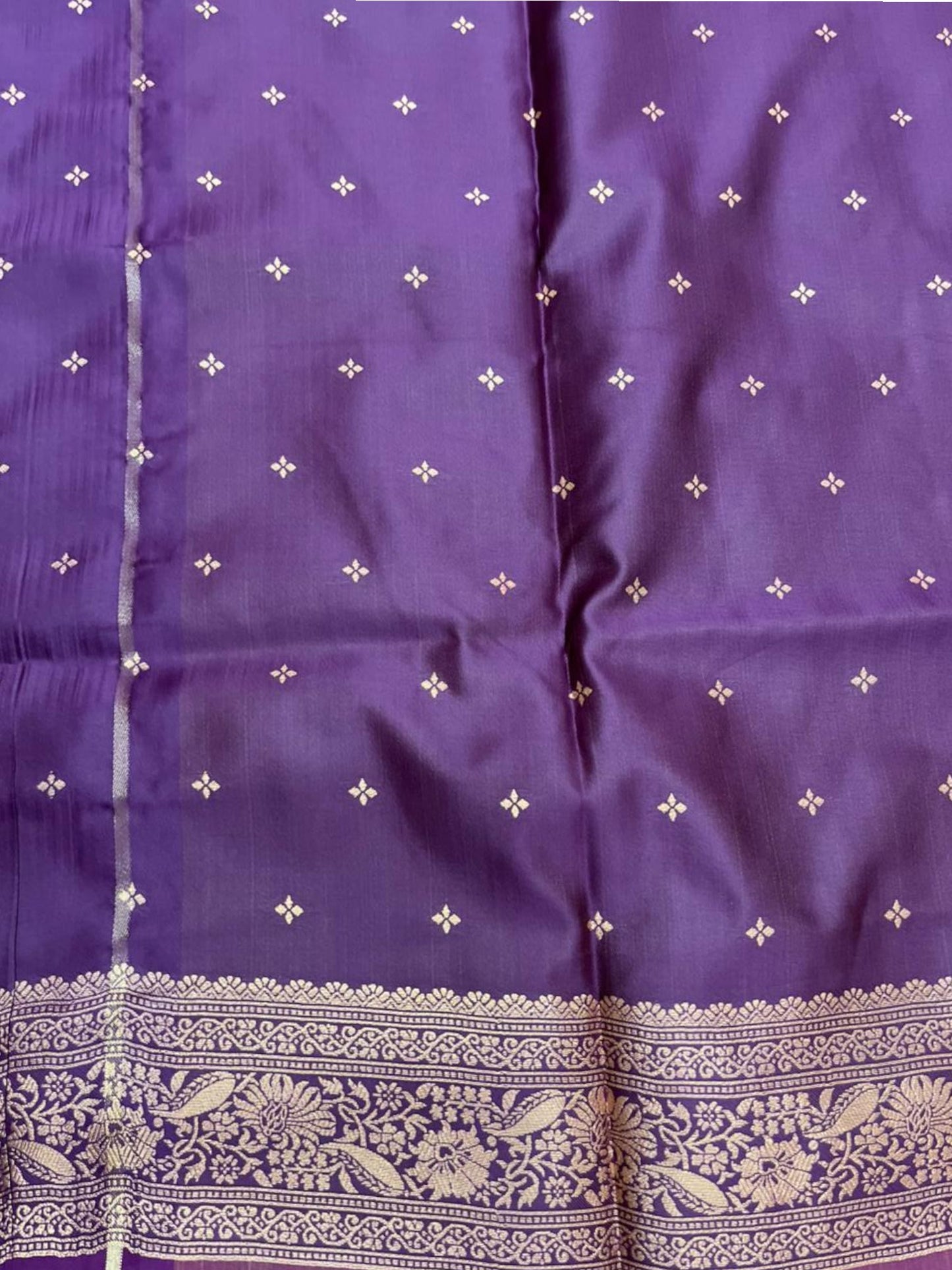 Southloom Semi Soft Silk Saree with Butta Works Across Body And Borders In Vilolet