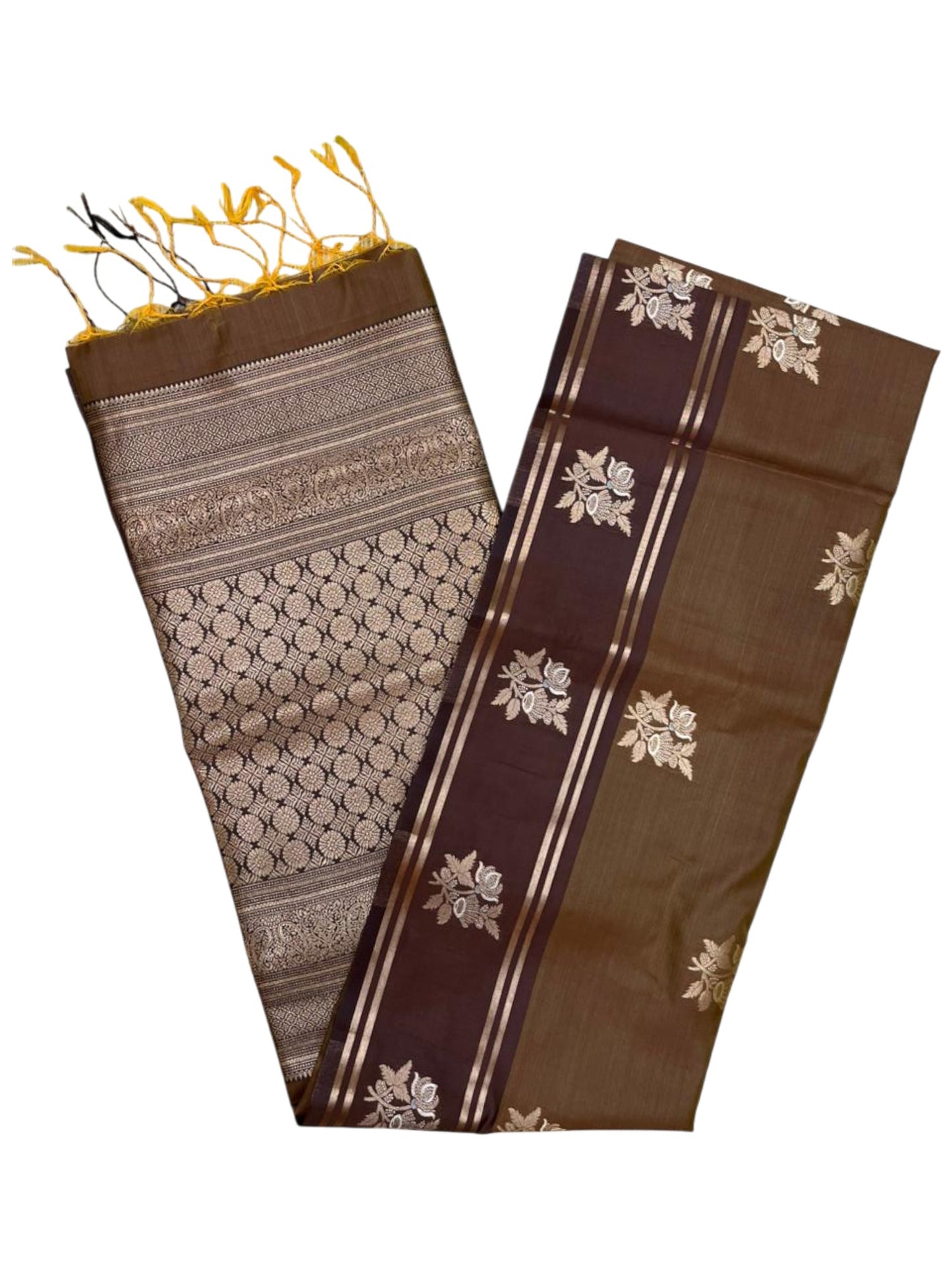 Southloom Semi Soft Silk Saree with Butta Works Across Body And Borders