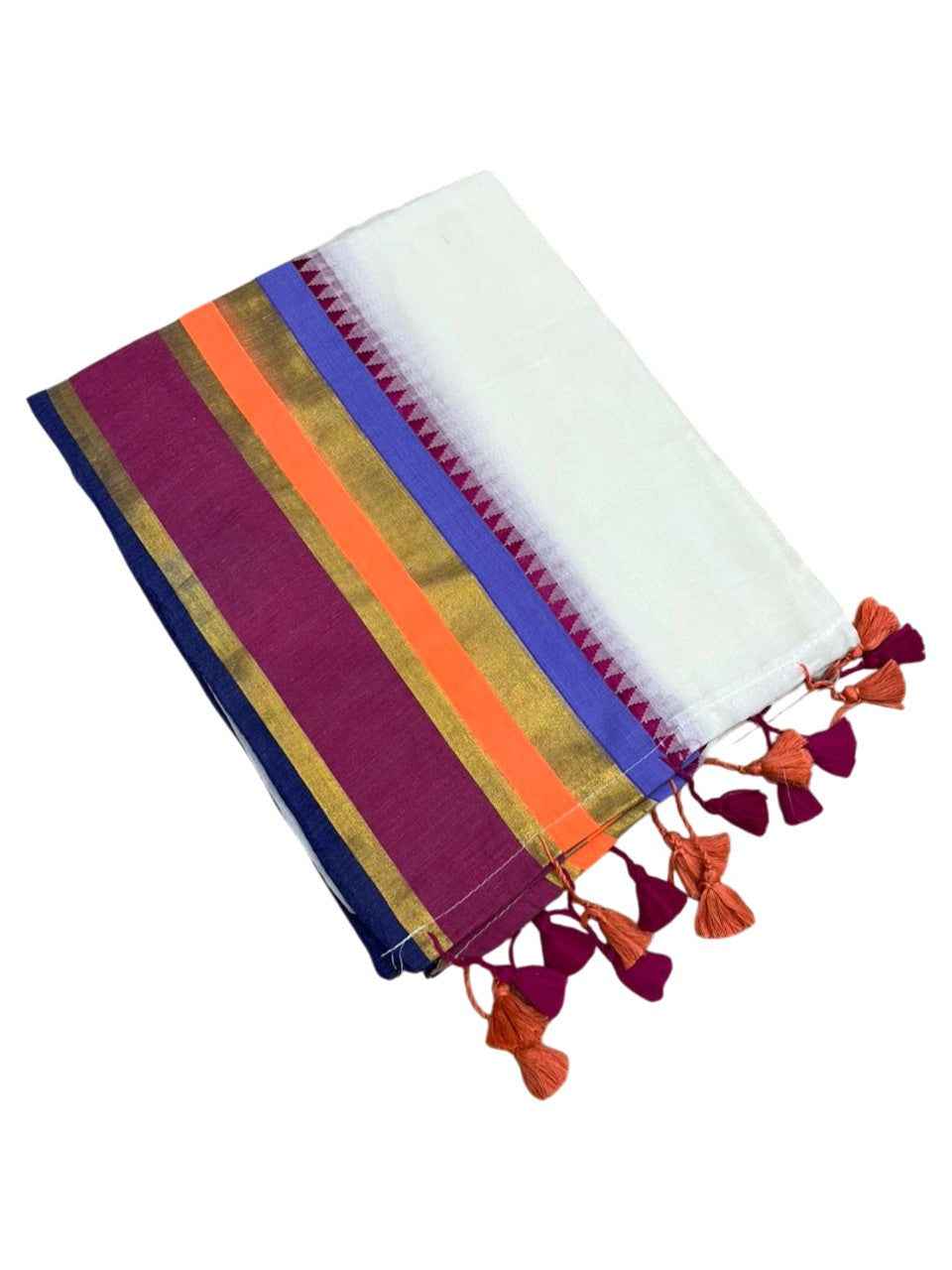 Southloom Mul Cotton 120 x 120 Soft Fabric Saree Multicolour SL215