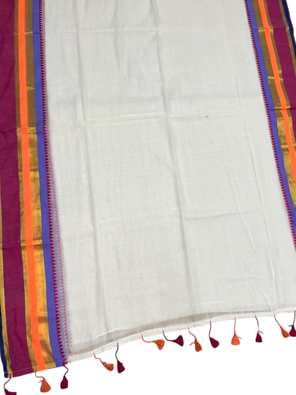 Southloom Mul Cotton 120 x 120 Soft Fabric Saree Multicolour SL215
