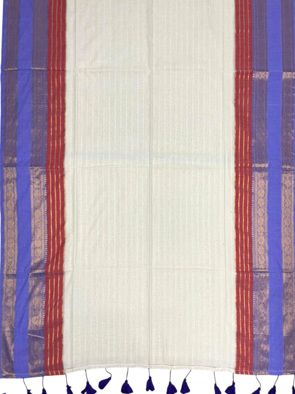 Southloom Mul Cotton 120 x 120 Soft Fabric Saree Multicolour With Kanchi Border SL215