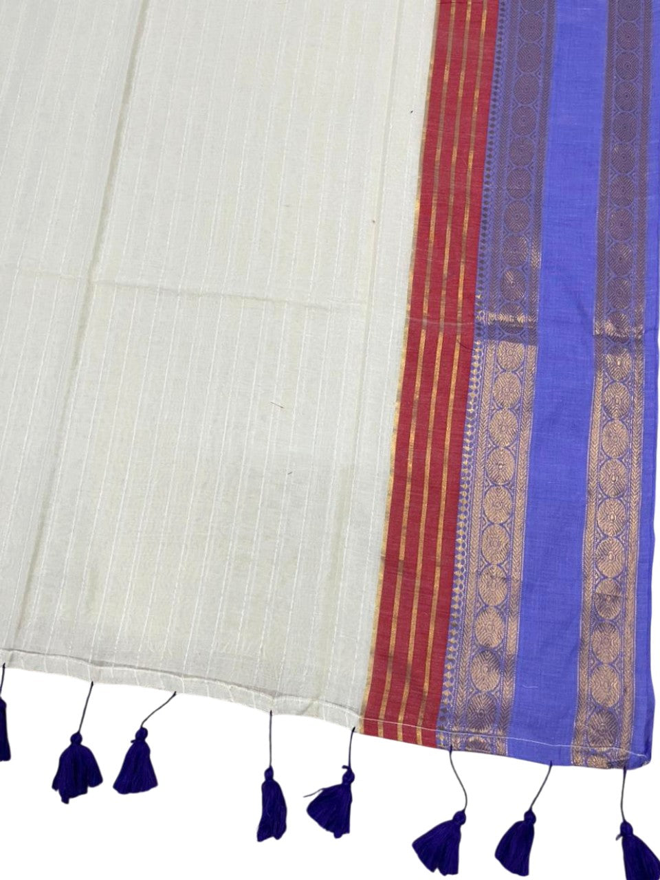 Southloom Mul Cotton 120 x 120 Soft Fabric Saree Multicolour With Kanchi Border SL215