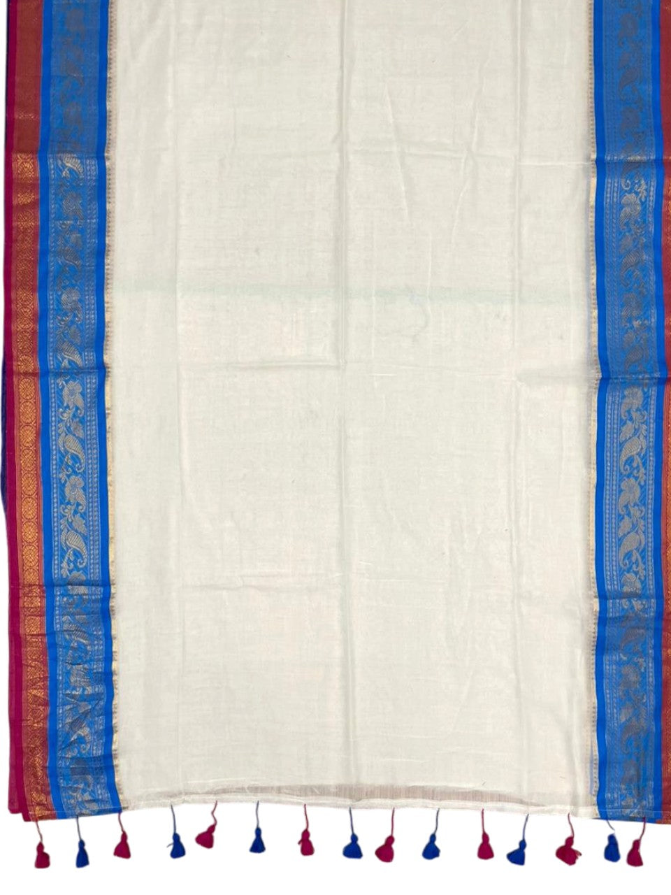 Southloom Mul Cotton 120 x 120 Soft Fabric Saree Multicolour With Kanchi Border SL215