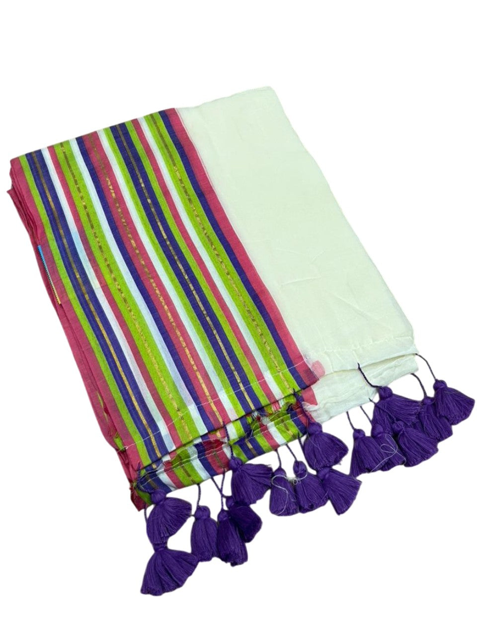 Southloom Mul Cotton 120 x 120 Soft Fabric Saree Multicolour SL215