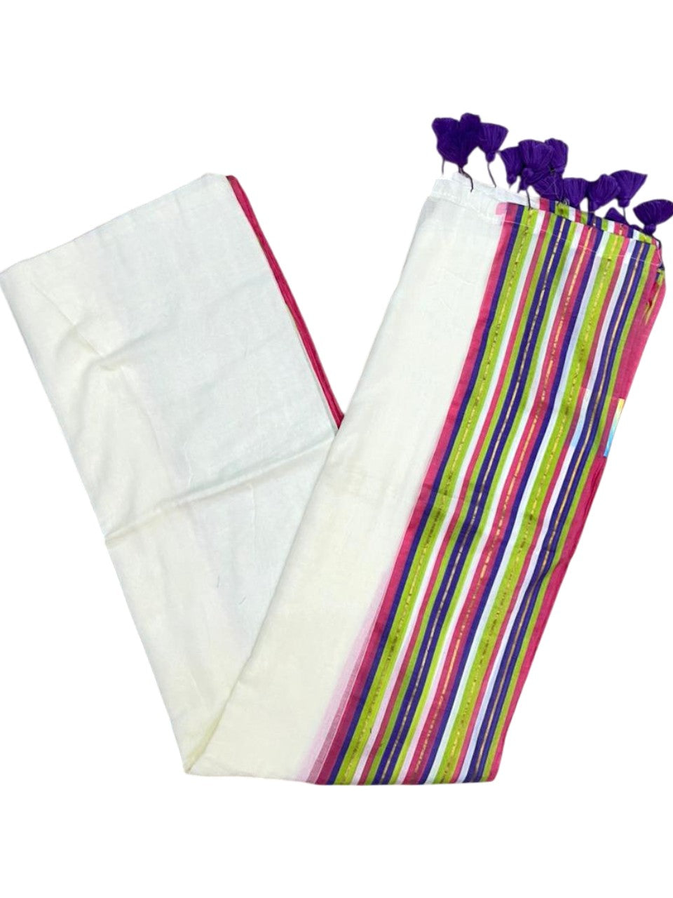Southloom Mul Cotton 120 x 120 Soft Fabric Saree Multicolour SL215