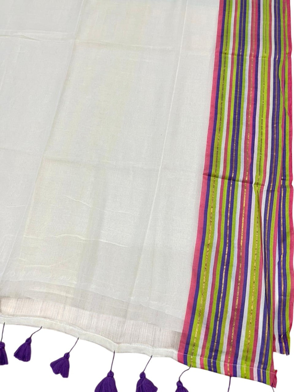 Southloom Mul Cotton 120 x 120 Soft Fabric Saree Multicolour SL215