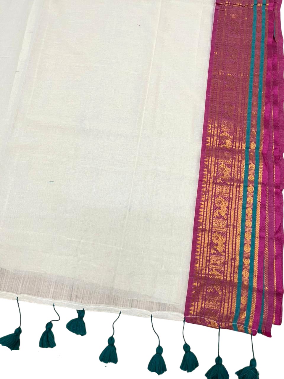 Southloom Mul Cotton 120 x 120 Soft Fabric Saree Multicolour SL215
