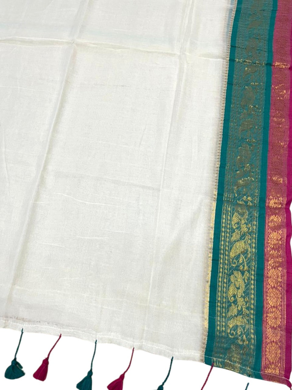 Southloom Mul Cotton 120 x 120 Soft Fabric Saree With Kanchi Border SL215