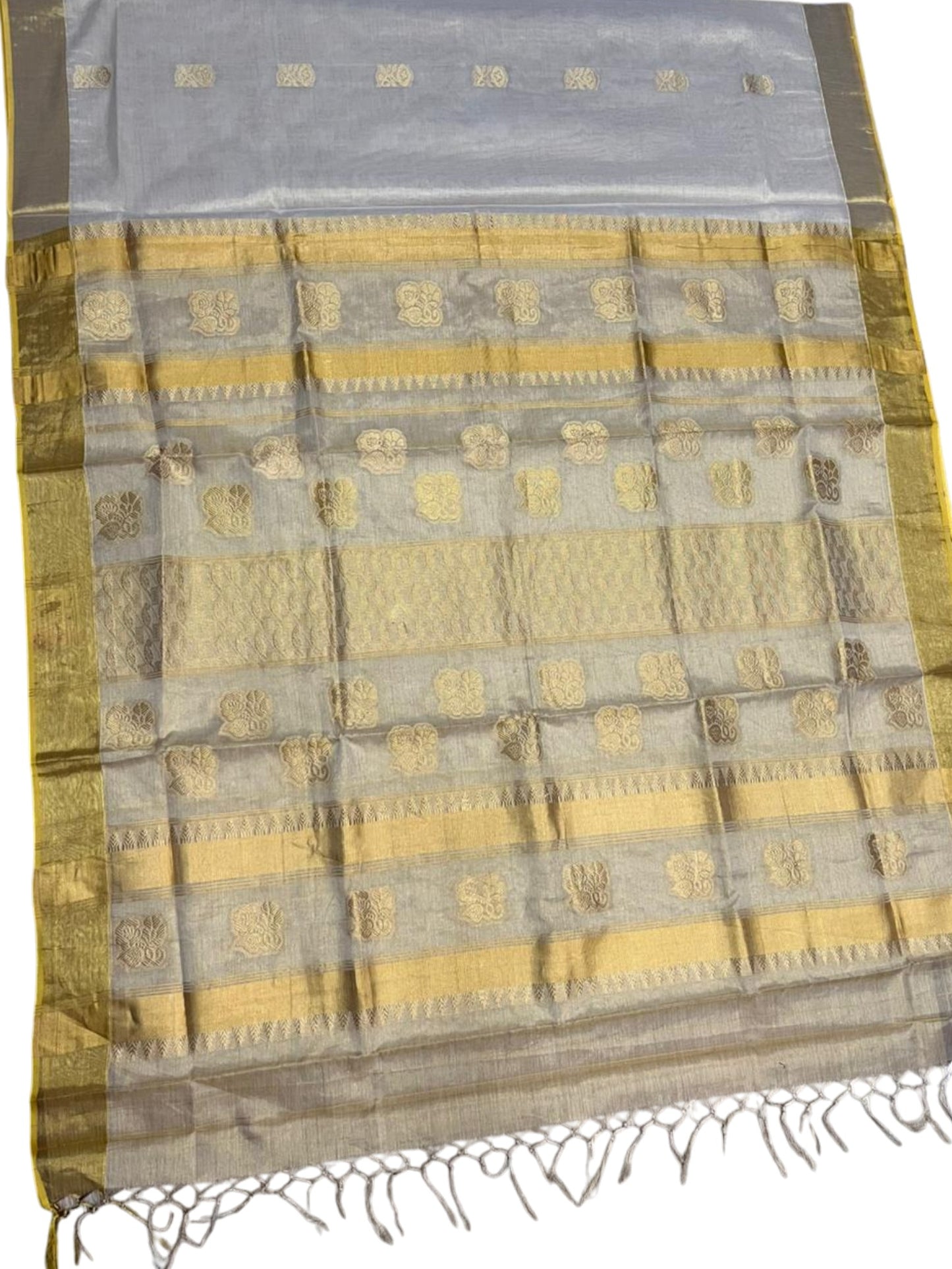 Southloom Tissue Kasavu Replica Saree with Woven Butta Works Across Body  SL431