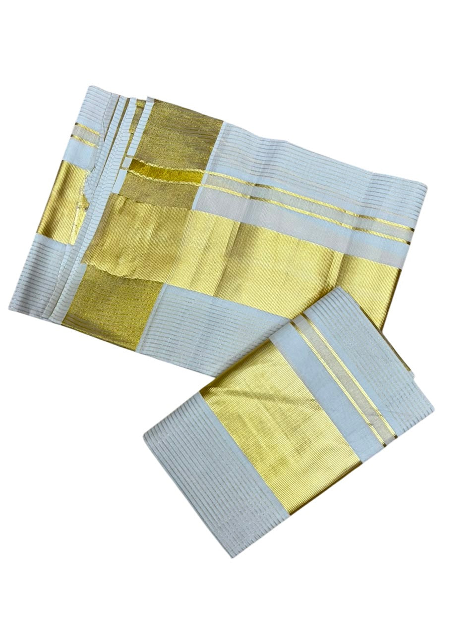 Pure Cotton Kerala Set Mundu with Kasavu Micro Line on Body (Handloom Quality Kasavu Used - 2.80 Mtrs) SL508