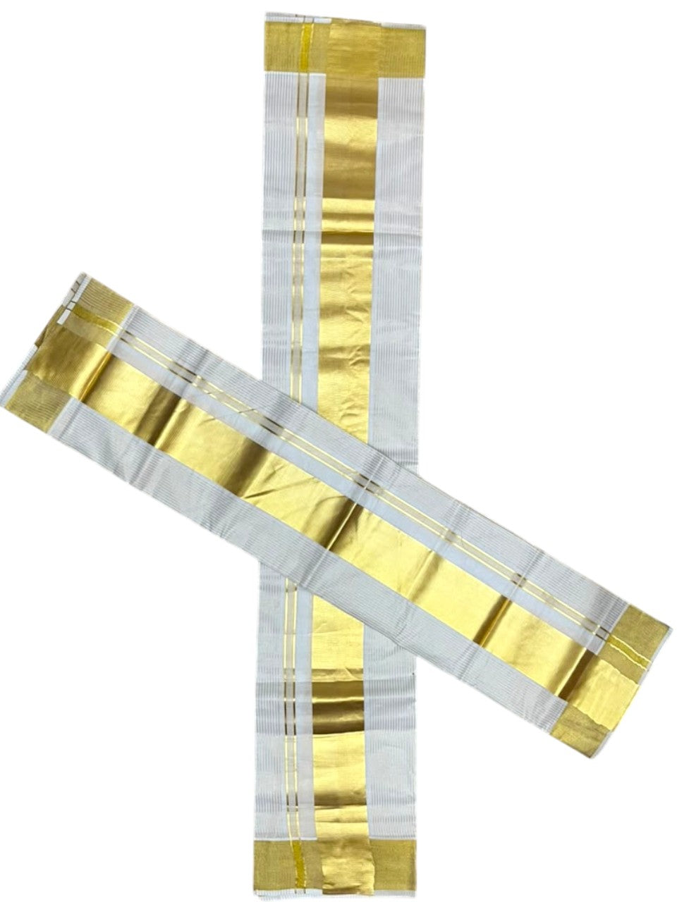 Pure Cotton Kerala Set Mundu with Kasavu Micro Line on Body (Handloom Quality Kasavu Used - 2.80 Mtrs) SL508