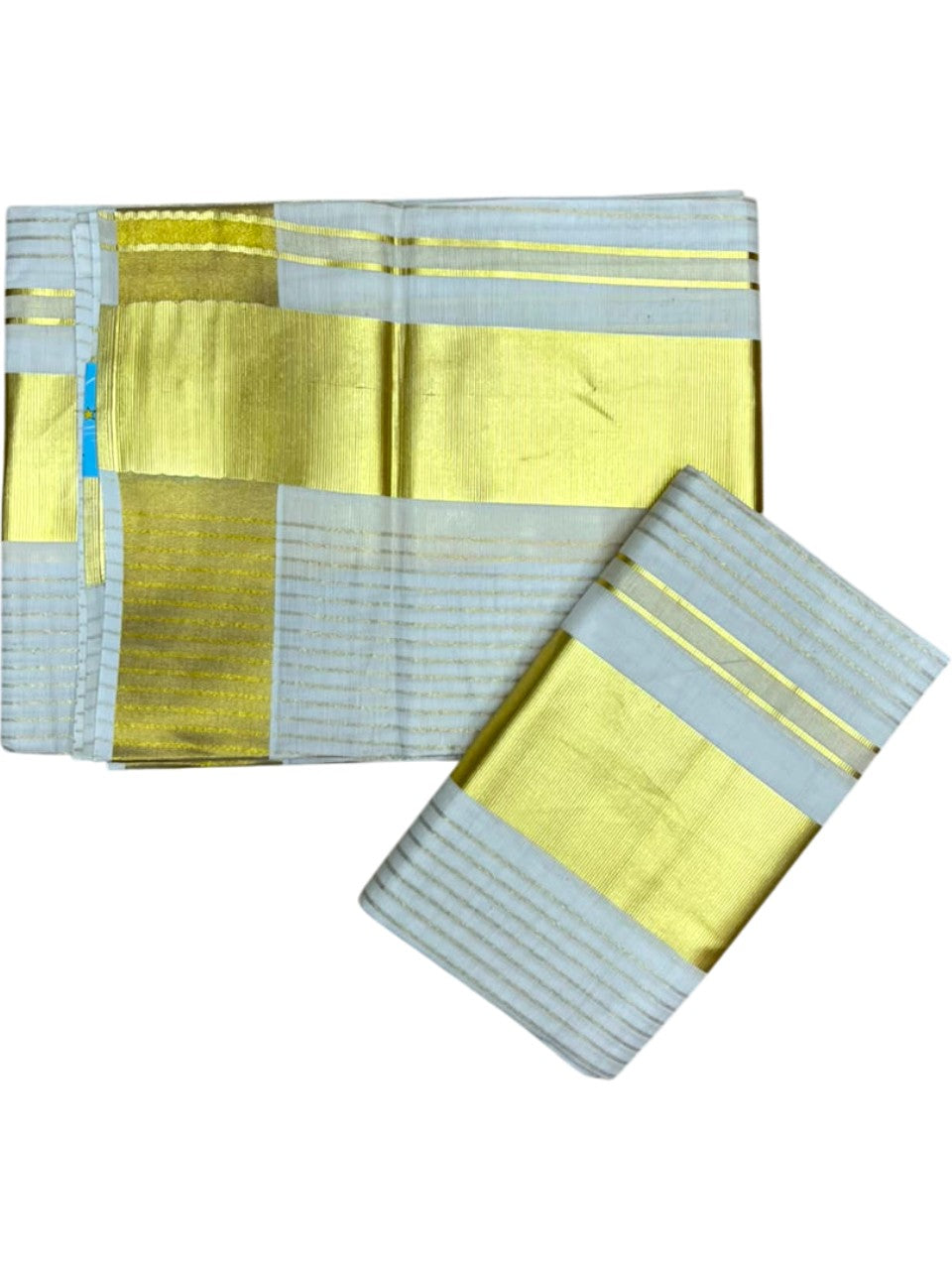 Southloom Pure Cotton Kerala Set Mundu with Kasavu Stripes on Body (Handloom Quality Kasavu Used - 2.80 Mtrs) SL510