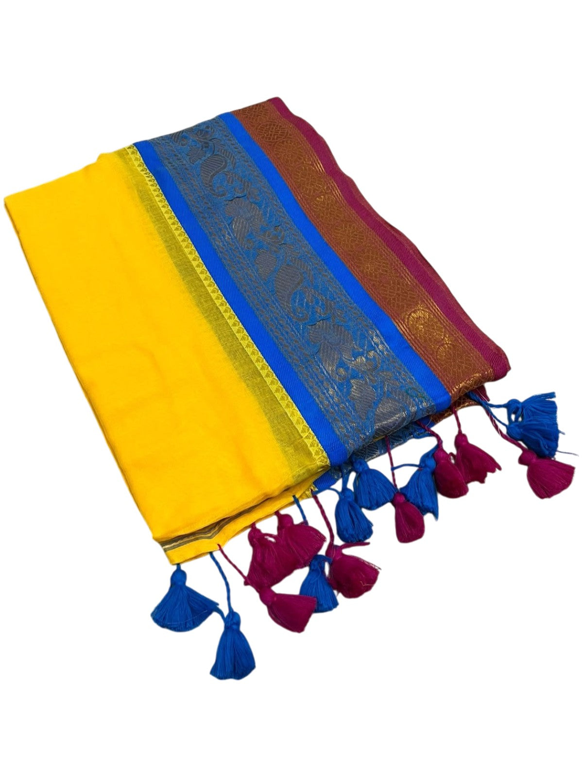 Southloom Mul Cotton 120 x 120 Soft Fabric Saree with Kanchi Border SL215