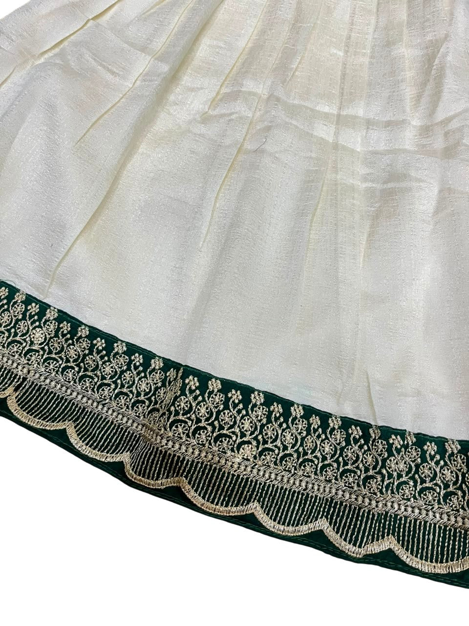 Southloom Stitched Georgette Dhavani Set with Pavada and Green Blouse Piece SLKDHAVANI