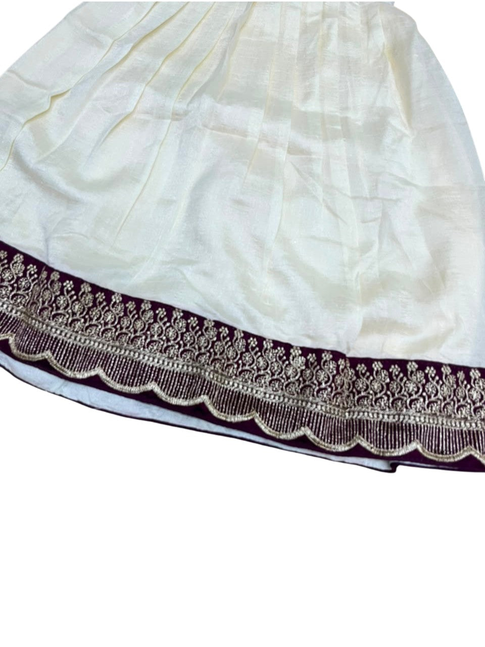 Southloom Stitched Georgette Dhavani Set with Pavada and Purple Blouse Piece SLKDHAVANI