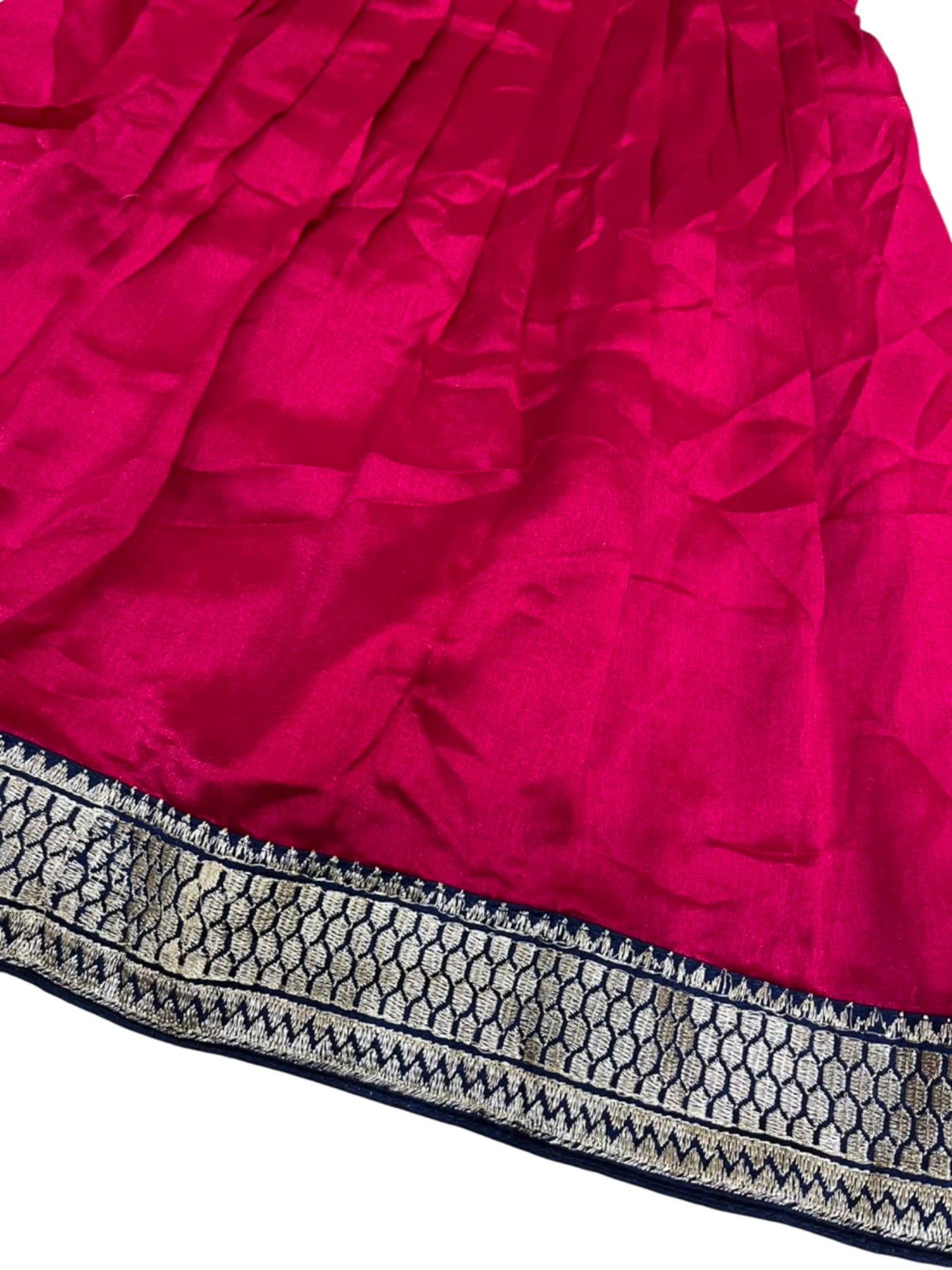 Southloom Georgette Kids Dhavani Set in Rani Pink and Blue SLKDHAVANI