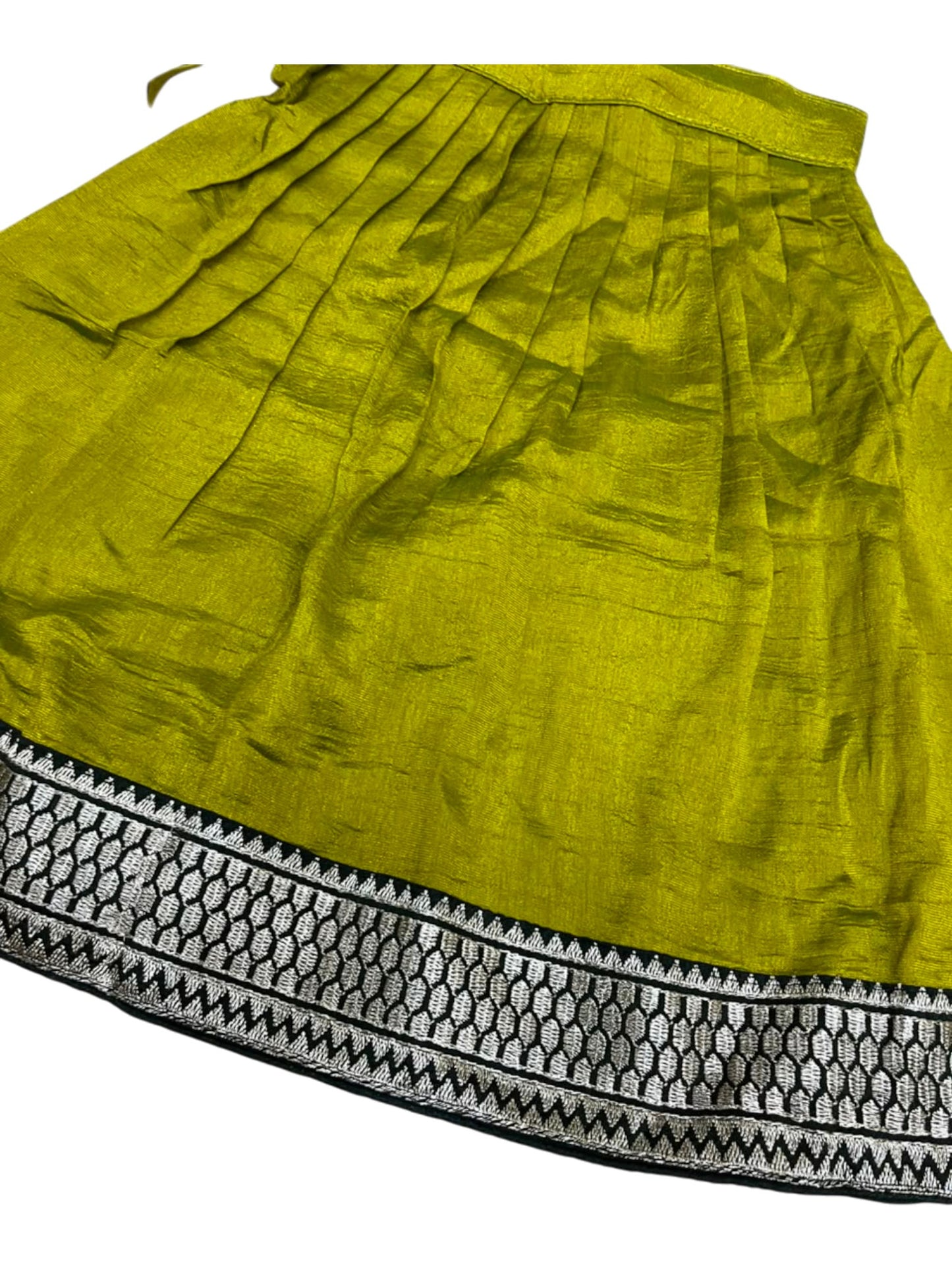 Southloom Georgette Kids Dhavani Set in Olive Green and Green SLKDHAVANI