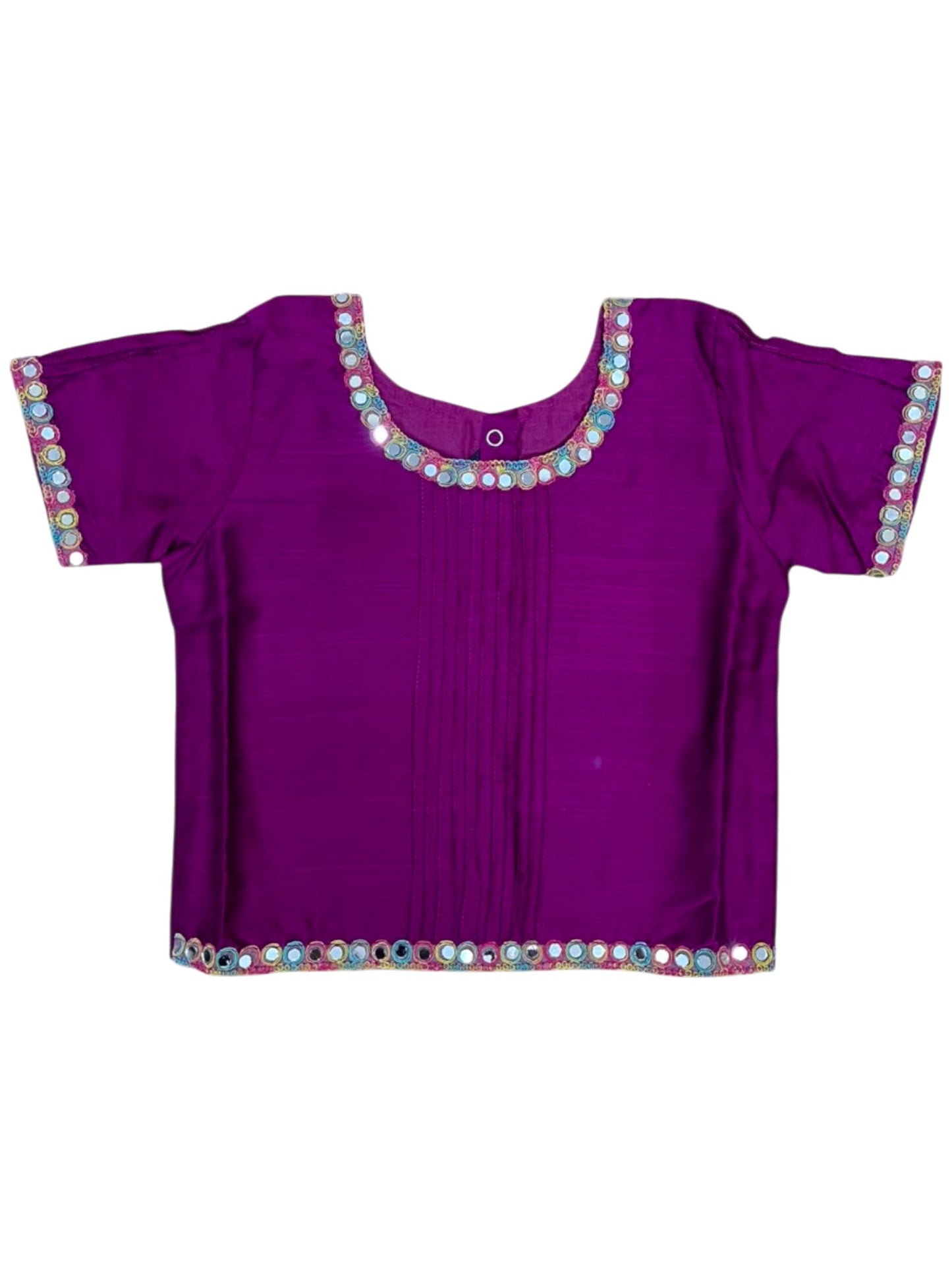 Southloom Kerala Cotton Kasavu Pavada Blouse with for Kids in Purple