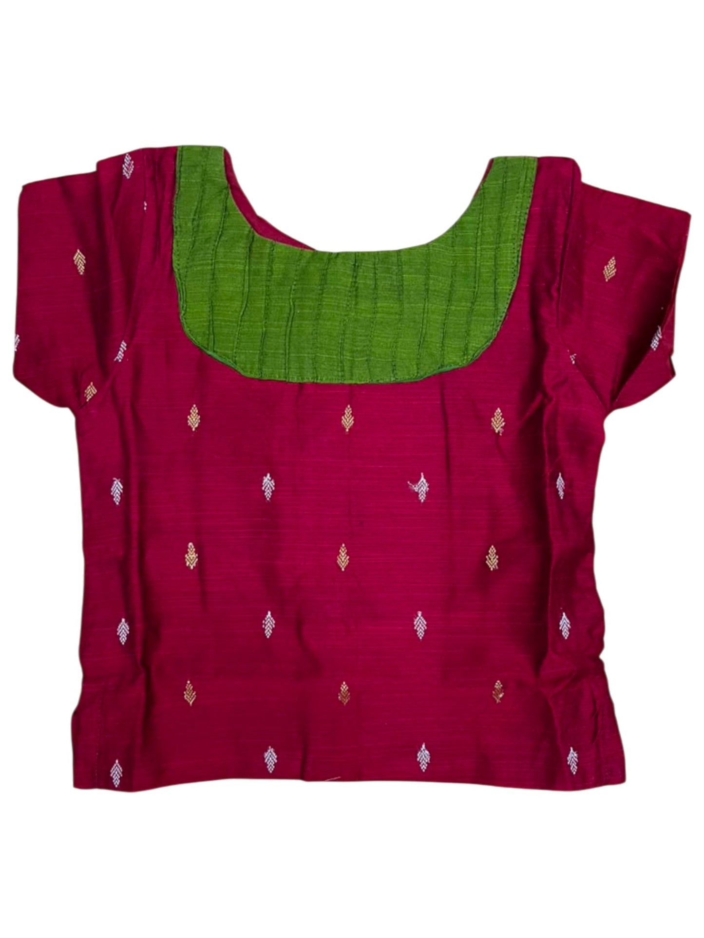Southloom Kerala Cotton Kasavu Pavada Blouse with for Kids