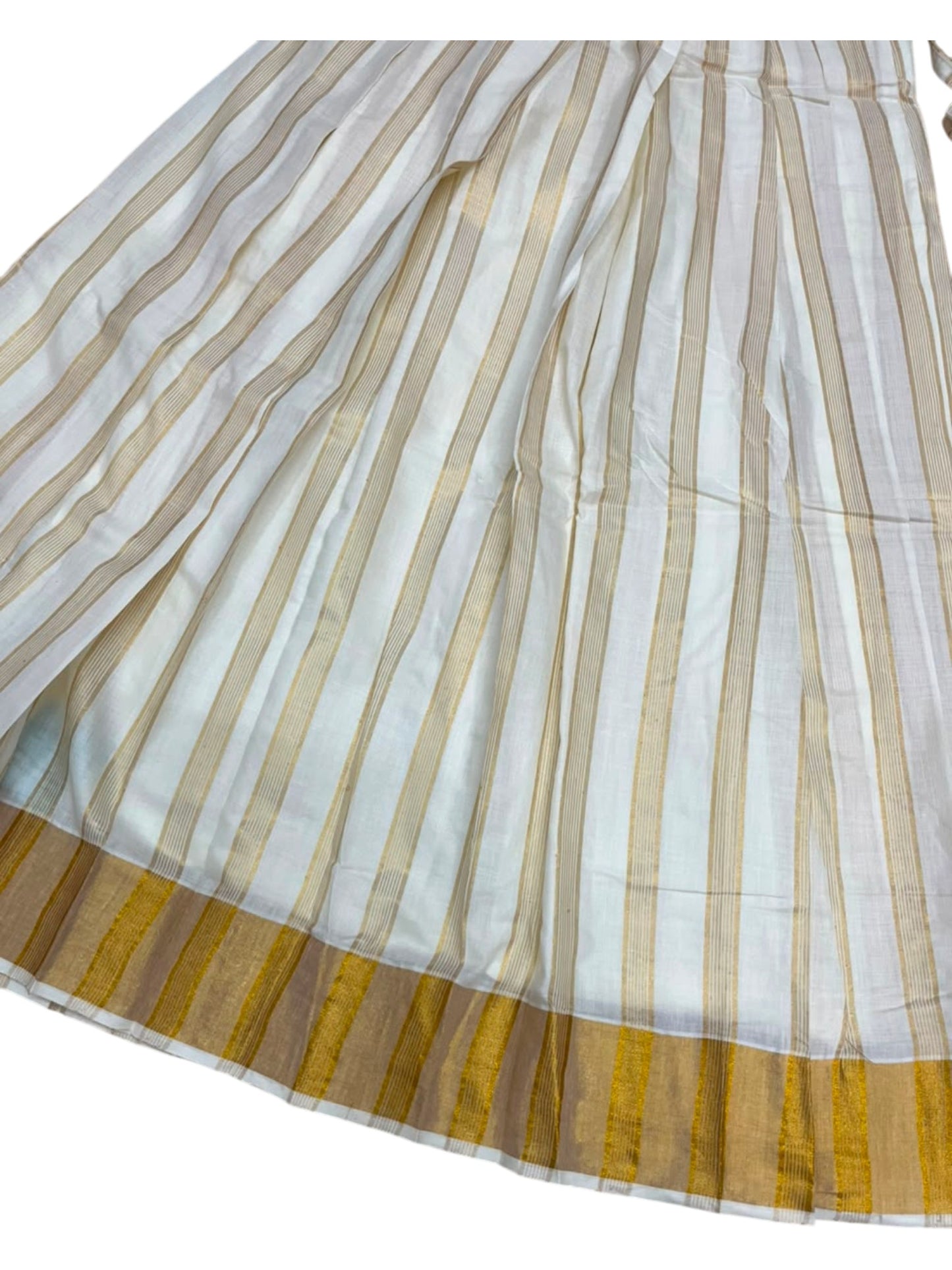 Southloom Kerala Cotton Kasavu Pavada Blouse with for Kids