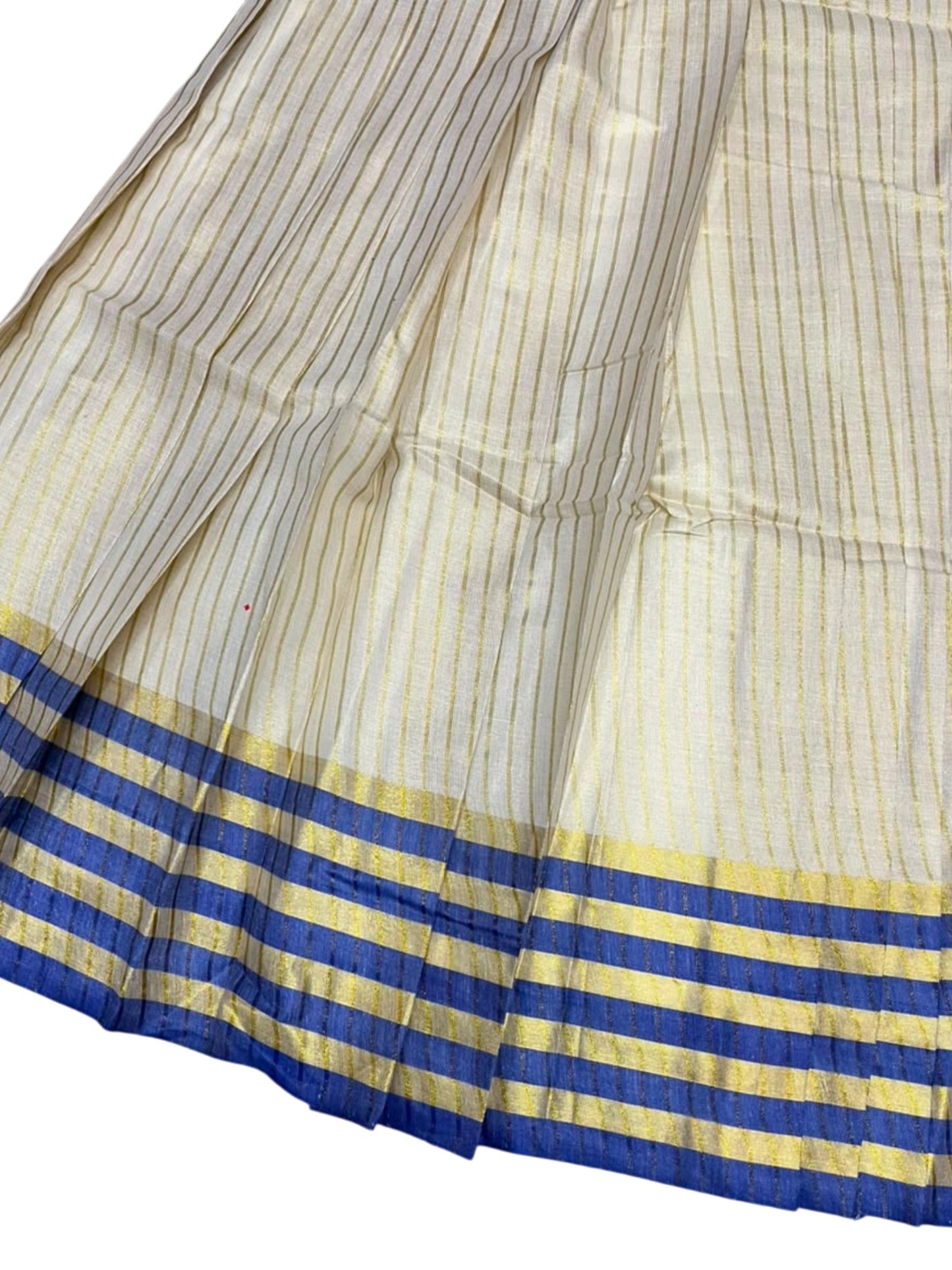 Southloom Kerala Cotton Kasavu Pavada Blouse with for Kids