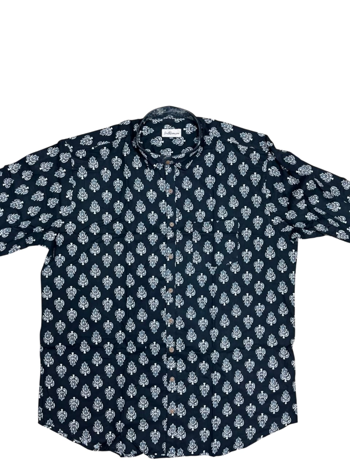 Southloom Jaipur Pure Cotton Block Printed Shirt for Men in Full Sleeve (5XL)