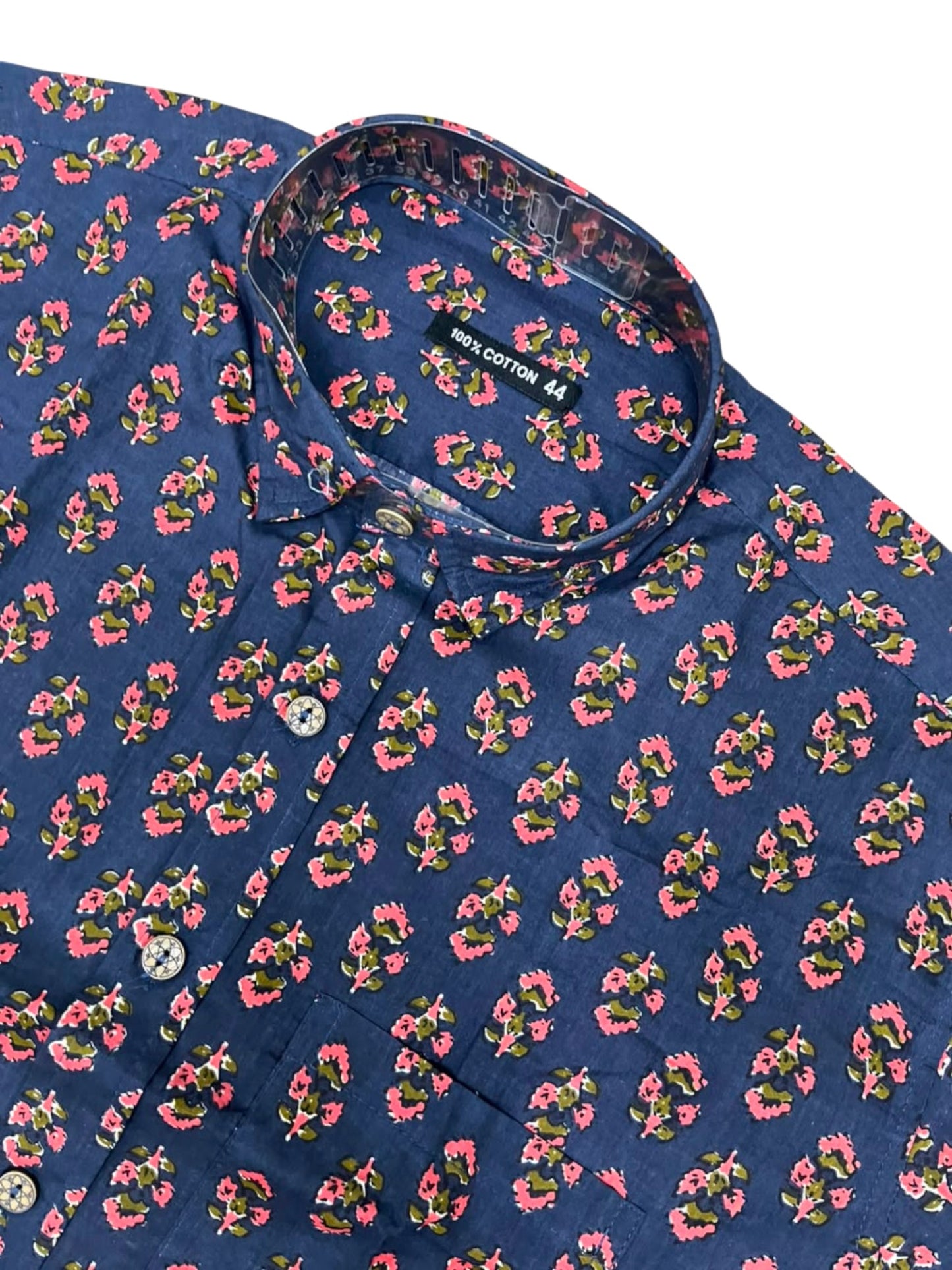 Southloom Jaipur Pure Cotton Block Printed Shirt for Men in Full Sleeve (2XL)