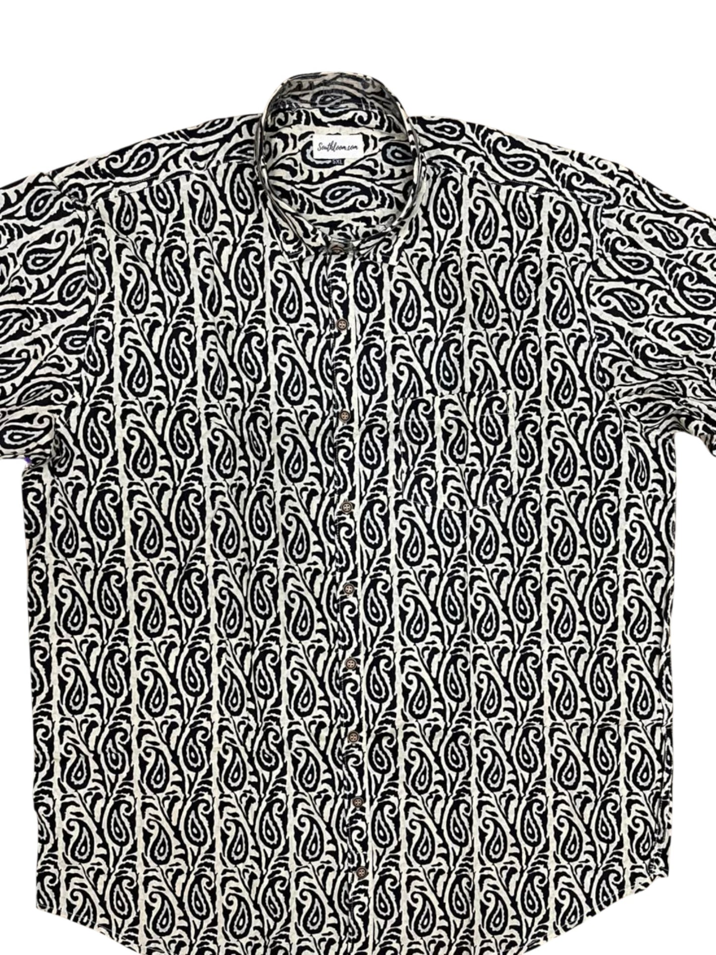 Southloom Jaipur Pure Cotton Block Printed Shirt for Men in Full Sleeve (5XL)