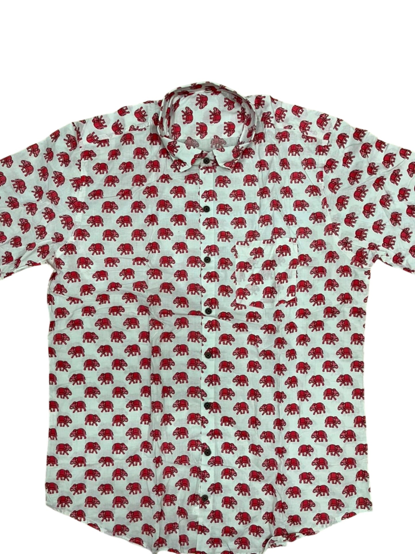 Southloom Jaipur Pure Cotton Block Printed Shirt for Men in Full Sleeve (3XL)