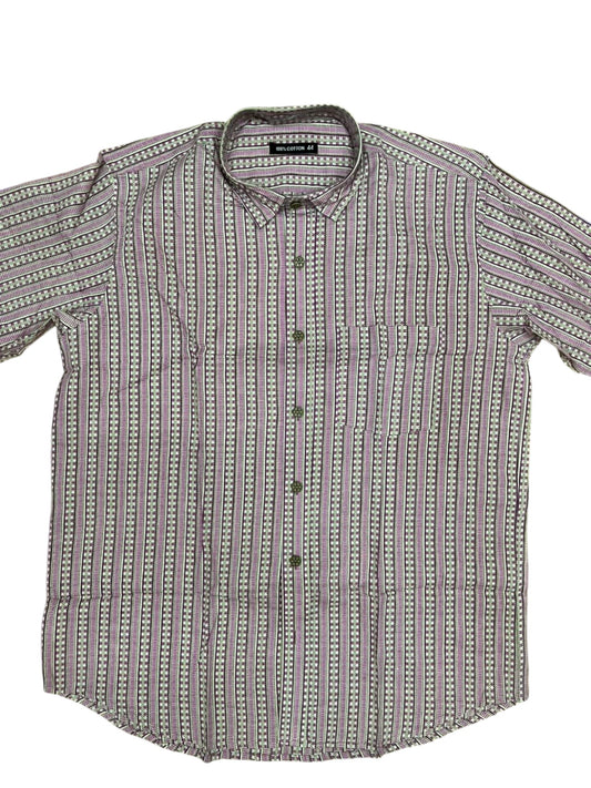 Southloom Jaipur Pure Cotton Block Printed Shirt for Men in Full Sleeve (2XL)