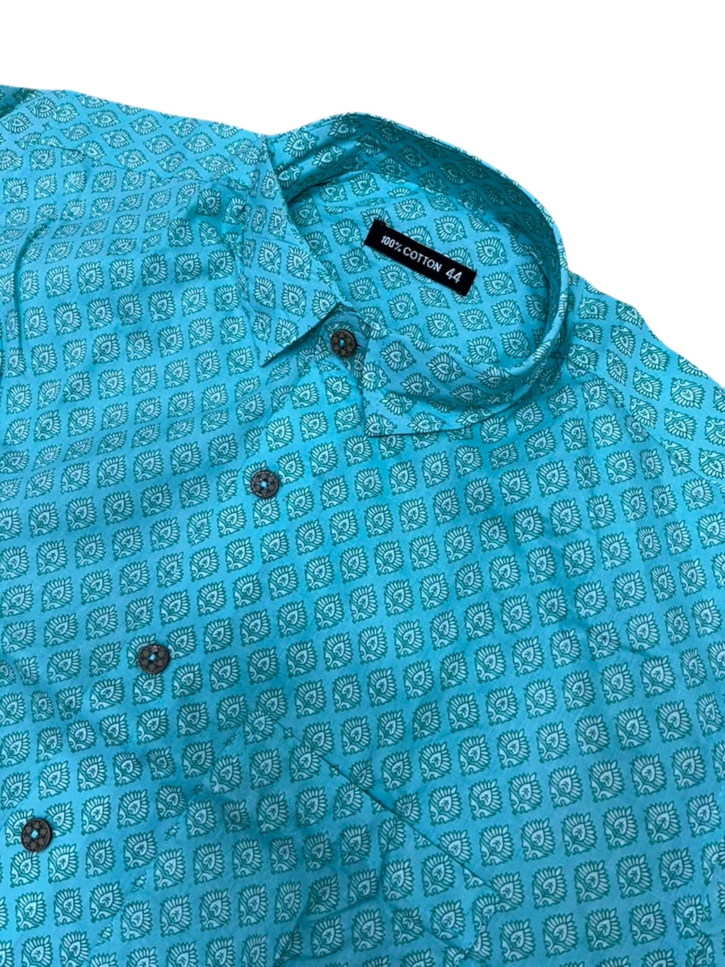 Southloom Jaipur Pure Cotton Block Printed Shirt for Men in Full Sleeve (2XL)