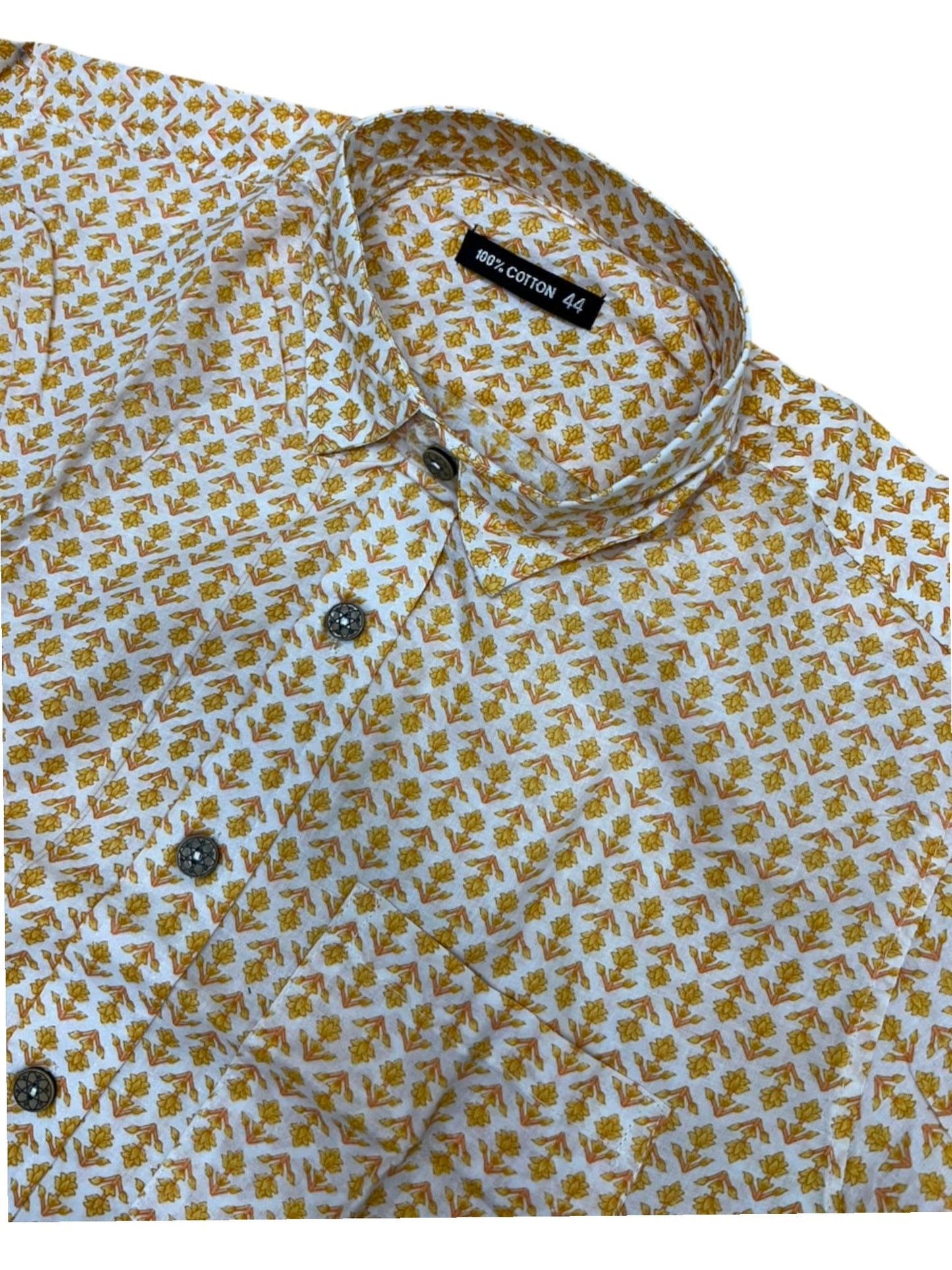 Southloom Jaipur Pure Cotton Block Printed Shirt for Men in Full Sleeve (2XL)