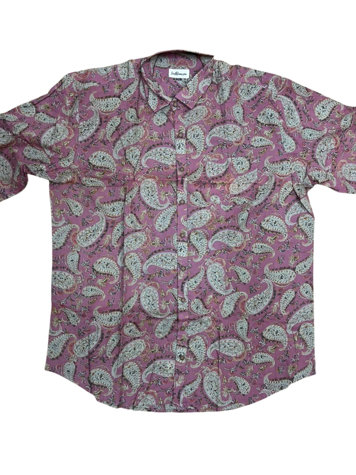 Southloom Jaipur Pure Cotton Block Printed Shirt for Men in Full Sleeve (5XL)