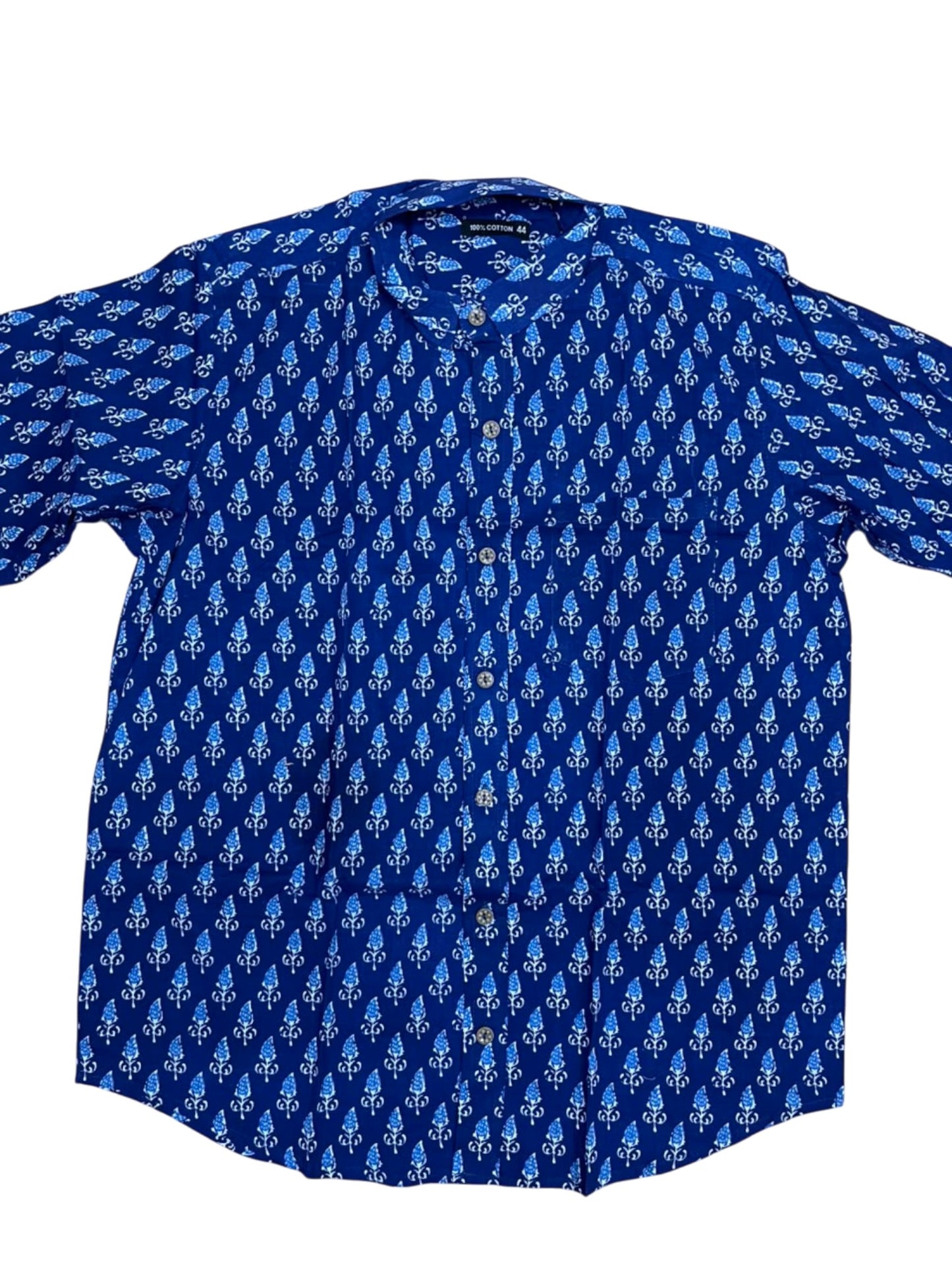 Southloom Jaipur Pure Cotton Block Printed Shirt for Men in Full Sleeve (2XL)