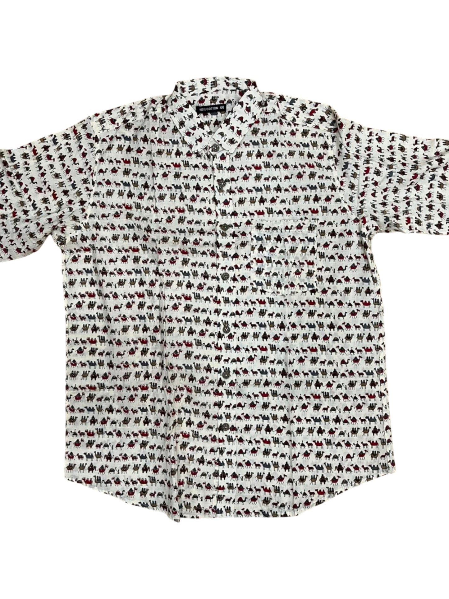 Southloom Jaipur Pure Cotton Block Printed Shirt for Men in Full Sleeve (2XL)