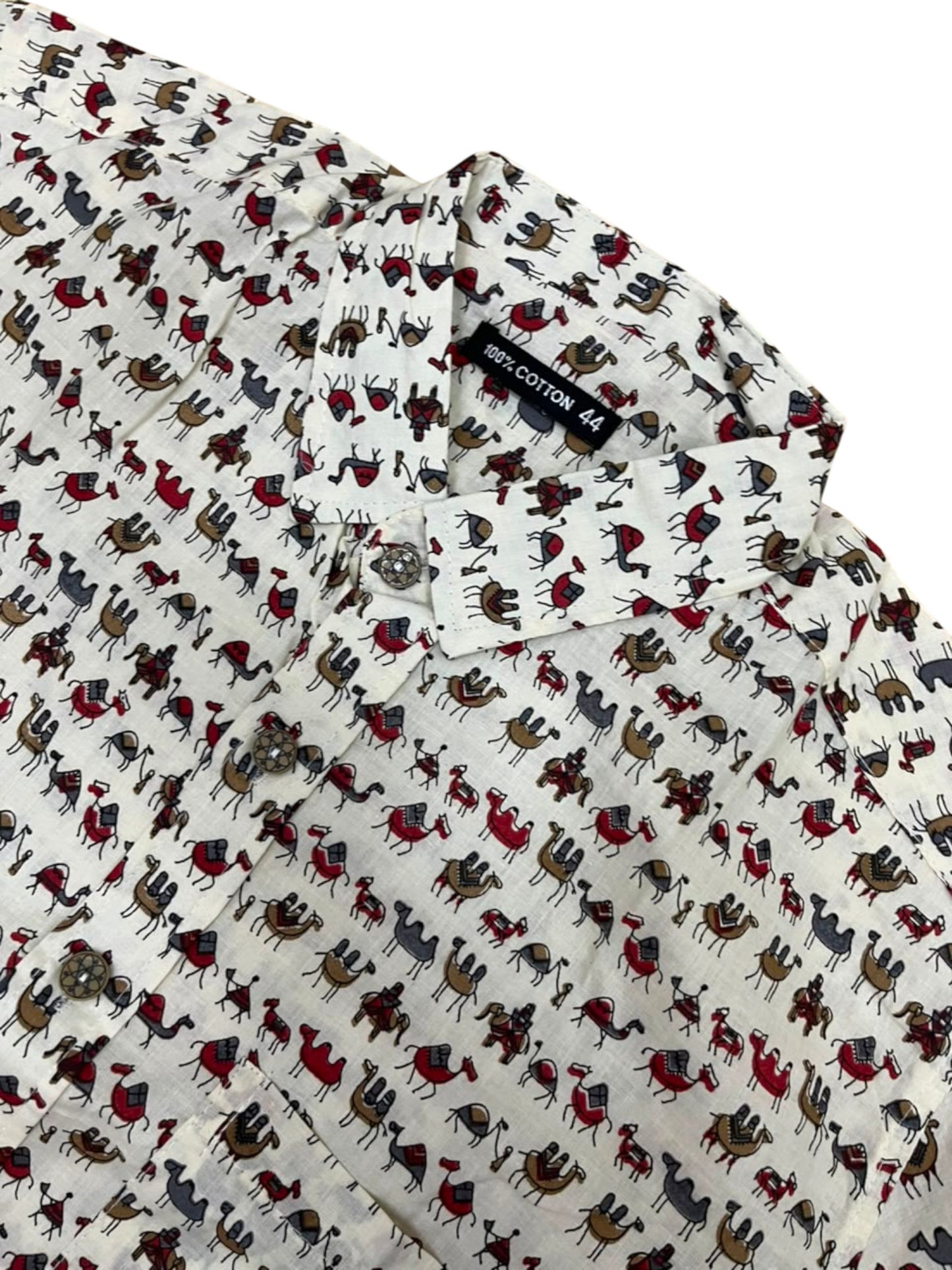 Southloom Jaipur Pure Cotton Block Printed Shirt for Men in Full Sleeve (2XL)