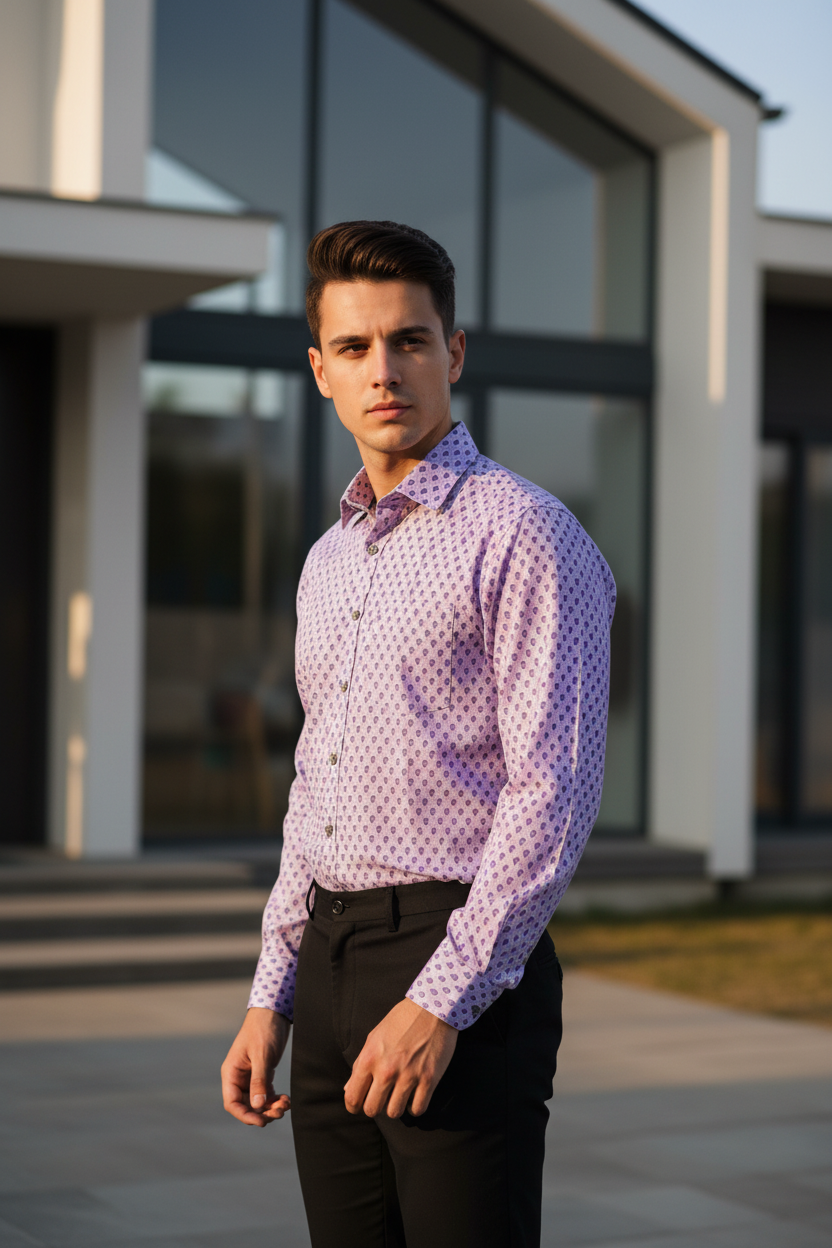 Southloom Jaipur Pure Cotton Block Printed Shirt for Men in Full Sleeve (2XL)