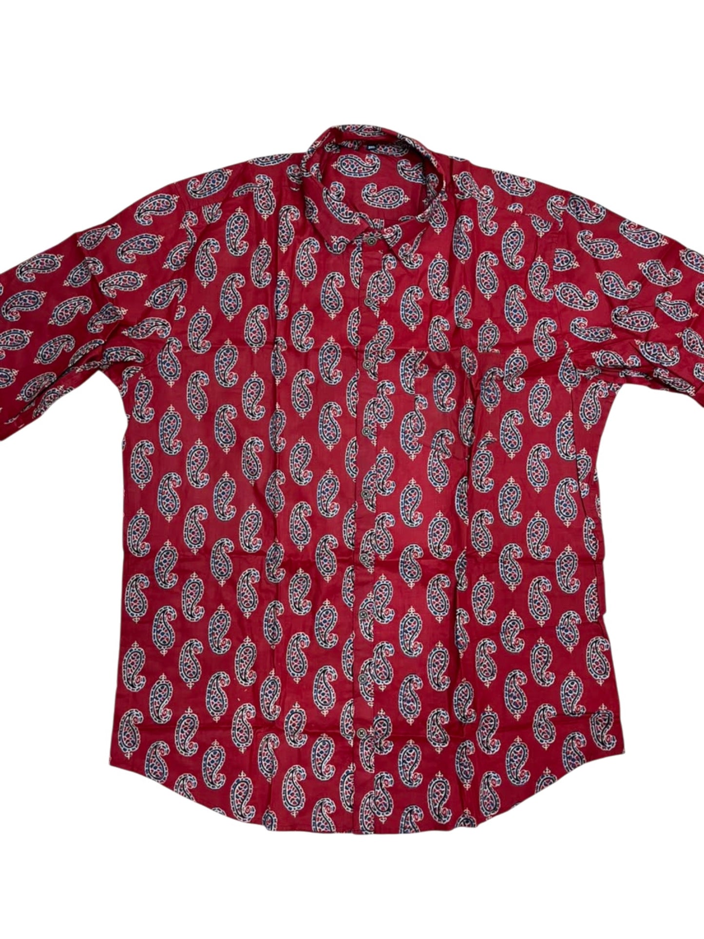 Southloom Jaipur Pure Cotton Block Printed Shirt for Men in Full Sleeve (3XL)