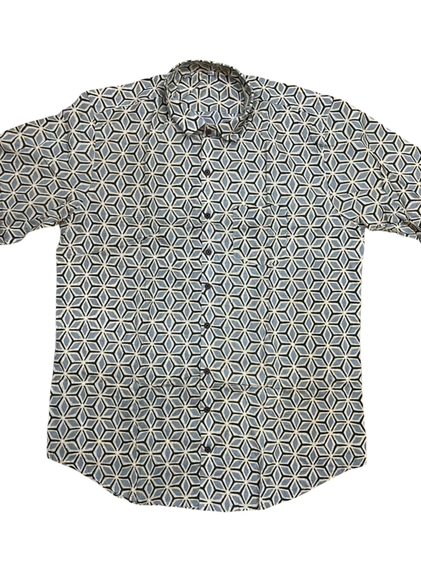 Southloom Jaipur Pure Cotton Block Printed Shirt for Men in Full Sleeve (3XL)
