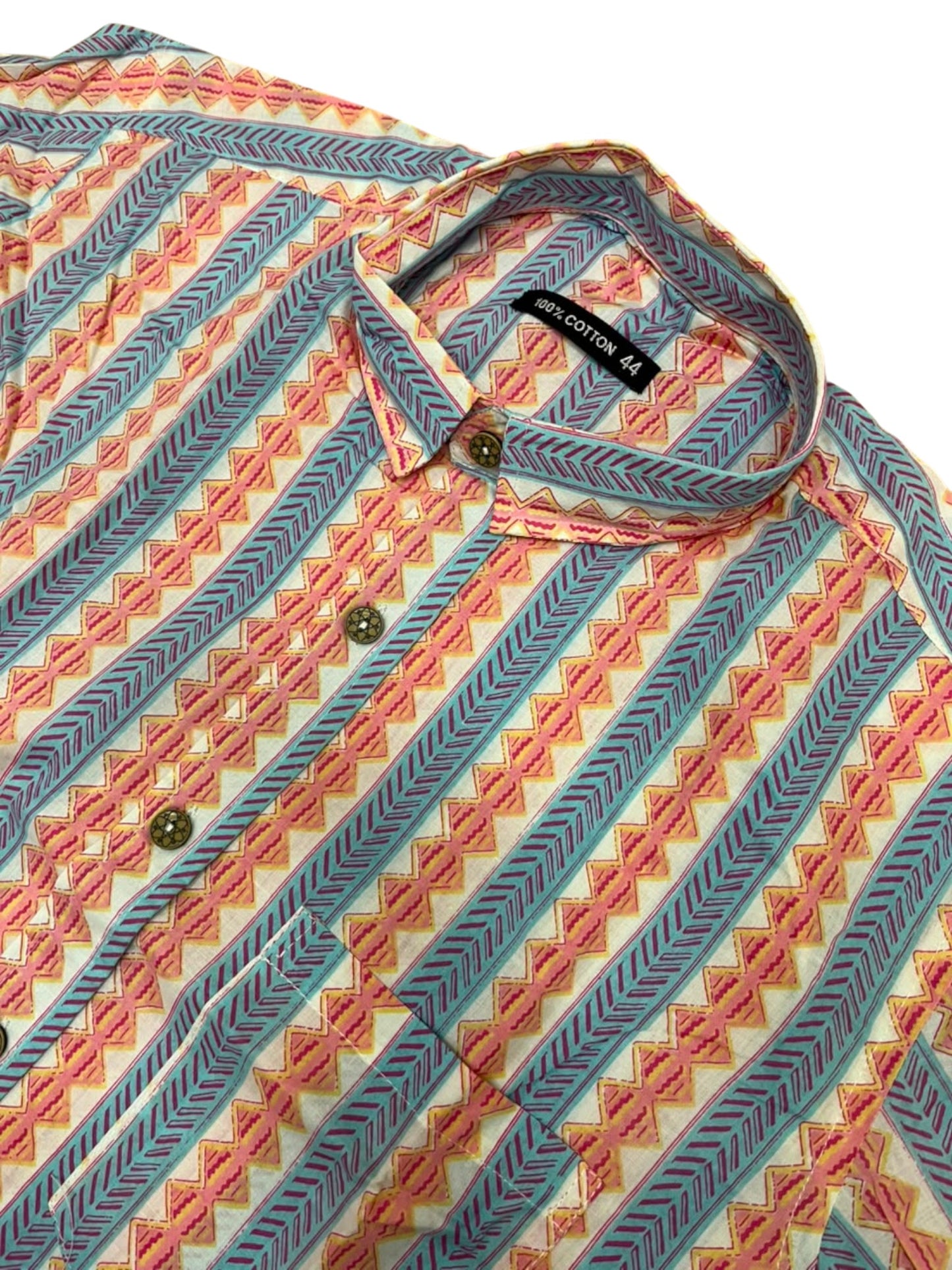 Southloom Jaipur Pure Cotton Block Printed Shirt for Men in Full Sleeve (2XL)