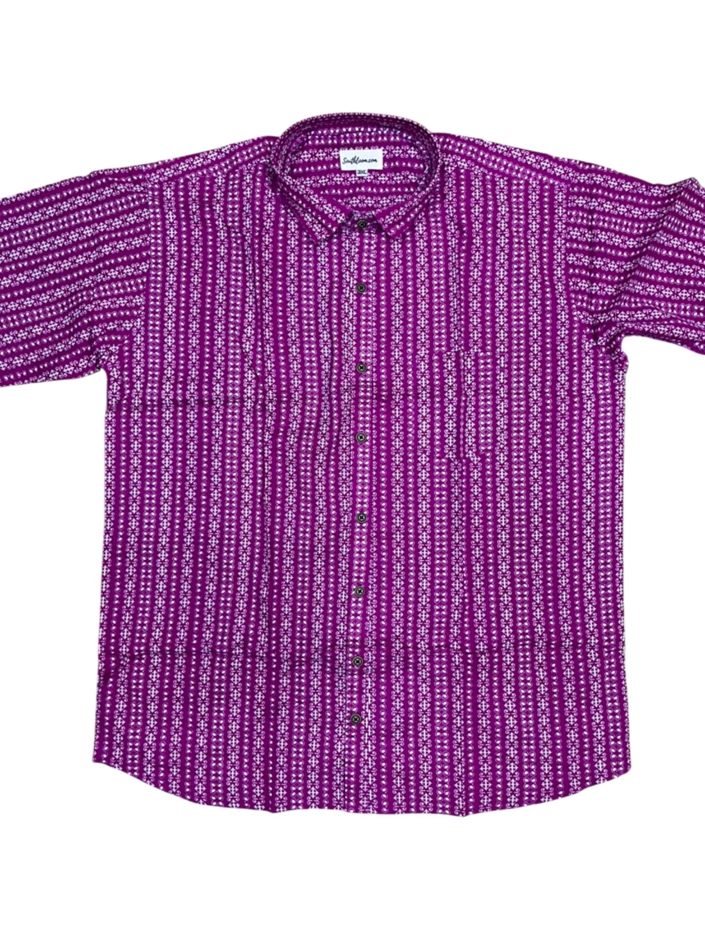 Southloom Jaipur Pure Cotton Block Printed Shirt for Men in Full Sleeve (3XL)