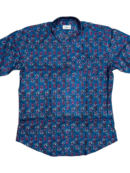 Southloom Jaipur Pure Cotton Block Printed Shirt for Men in Full Sleeve (3XL)