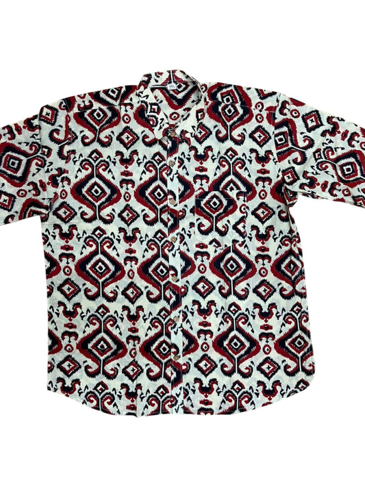 Southloom Jaipur Pure Cotton Block Printed Shirt for Men in Full Sleeve (4XL)