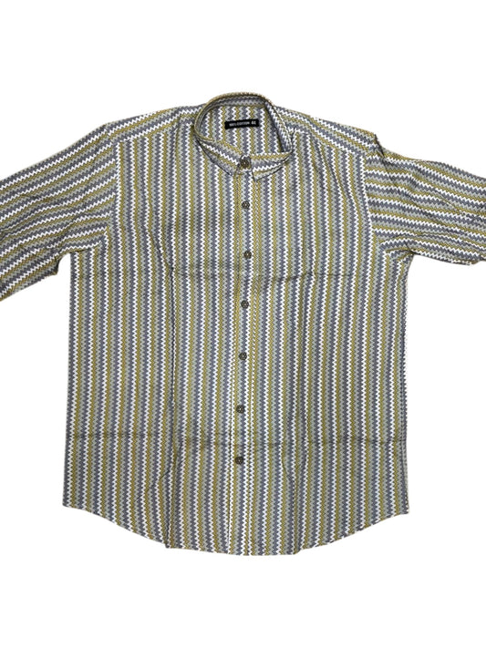 Southloom Jaipur Pure Cotton Block Printed Shirt for Men in Full Sleeve (2XL)