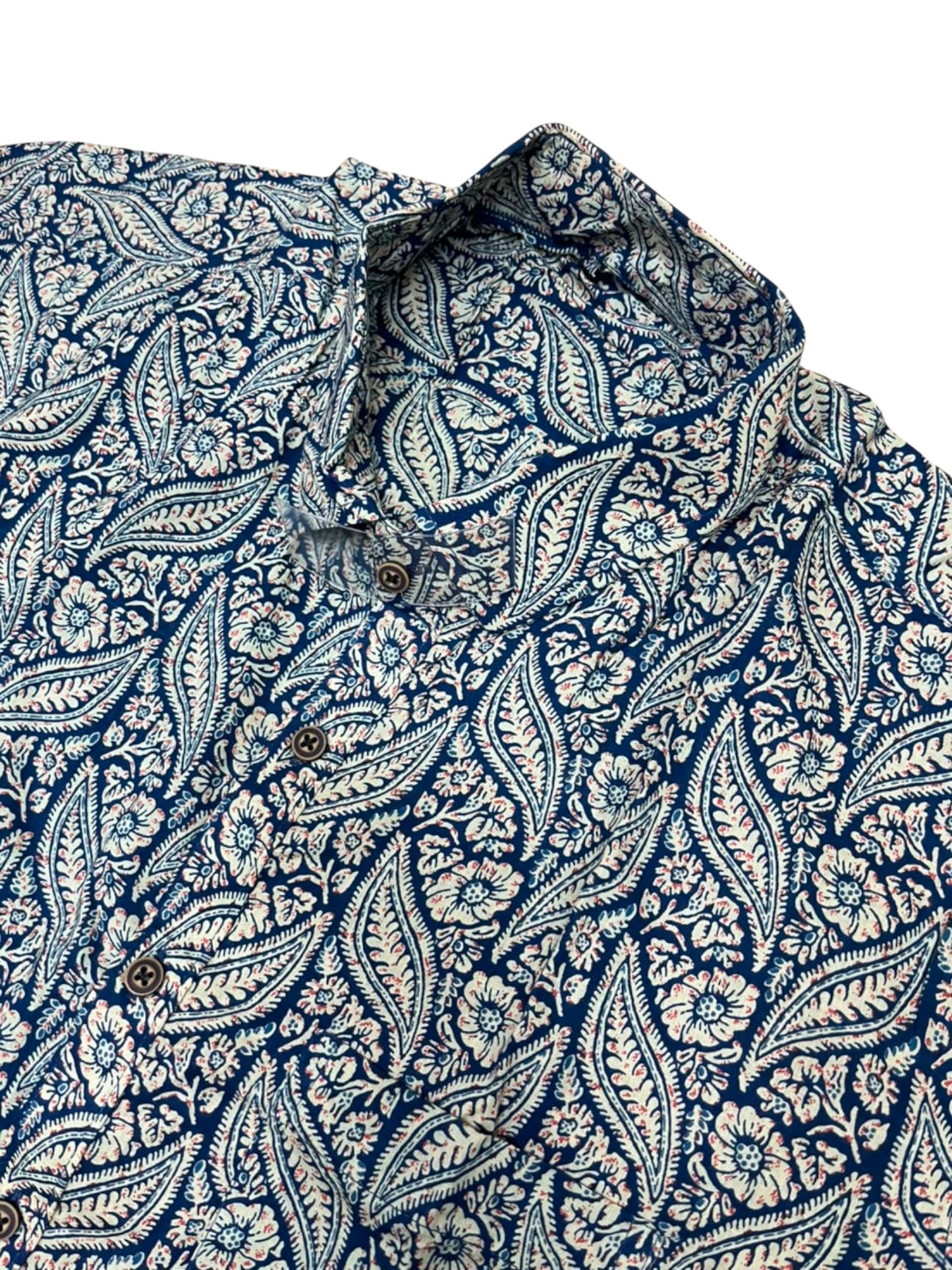Southloom Jaipur Pure Cotton Block Printed Shirt for Men in Full Sleeve (3XL)